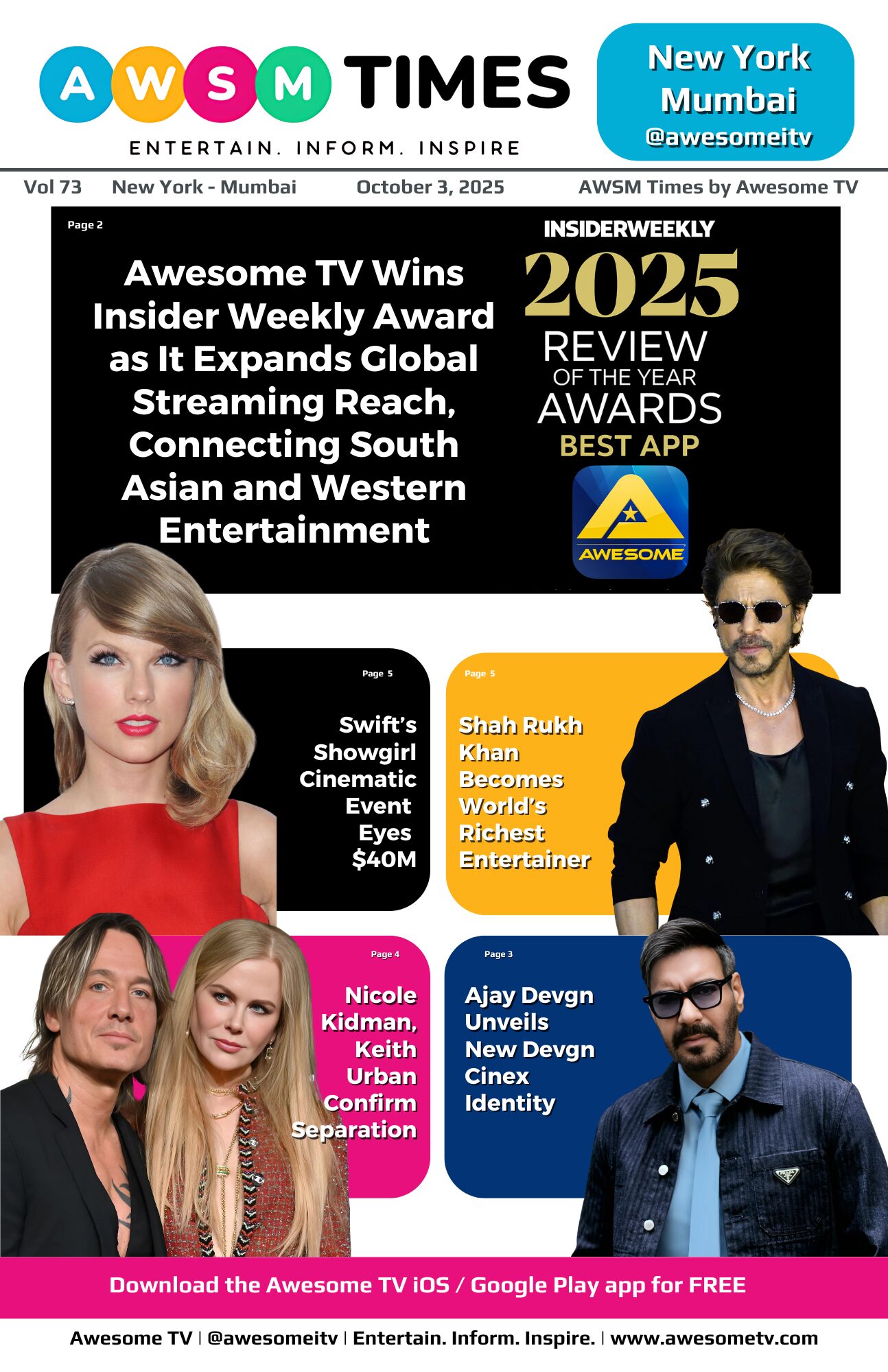 AWSM Times — Vol 73 · October 3, 2025
